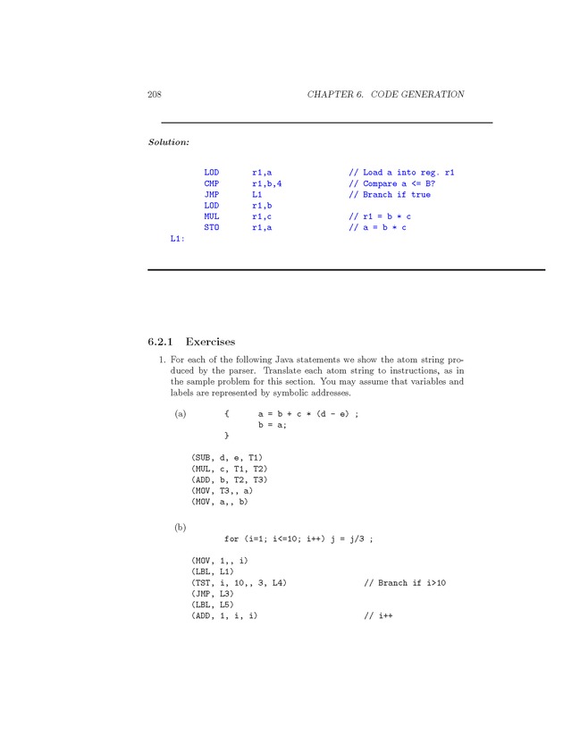 Compiler Design: Theory, Tools, and Examples - Page 208